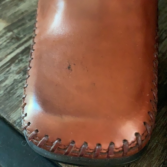 VS Chestnut Leather Block Heel Mules - Picture 15 of 16